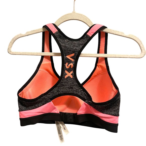 Victoria's Secret VSX Sport Bra | Underwire | Lightly Lined | Pink Black | 32C - Picture 3 of 7